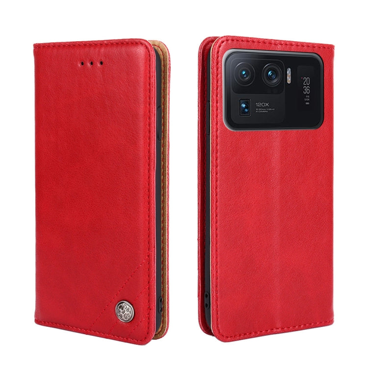 For Xiaomi Mi 11 Ultra Non-Magnetic Retro Texture Leather Phone Case