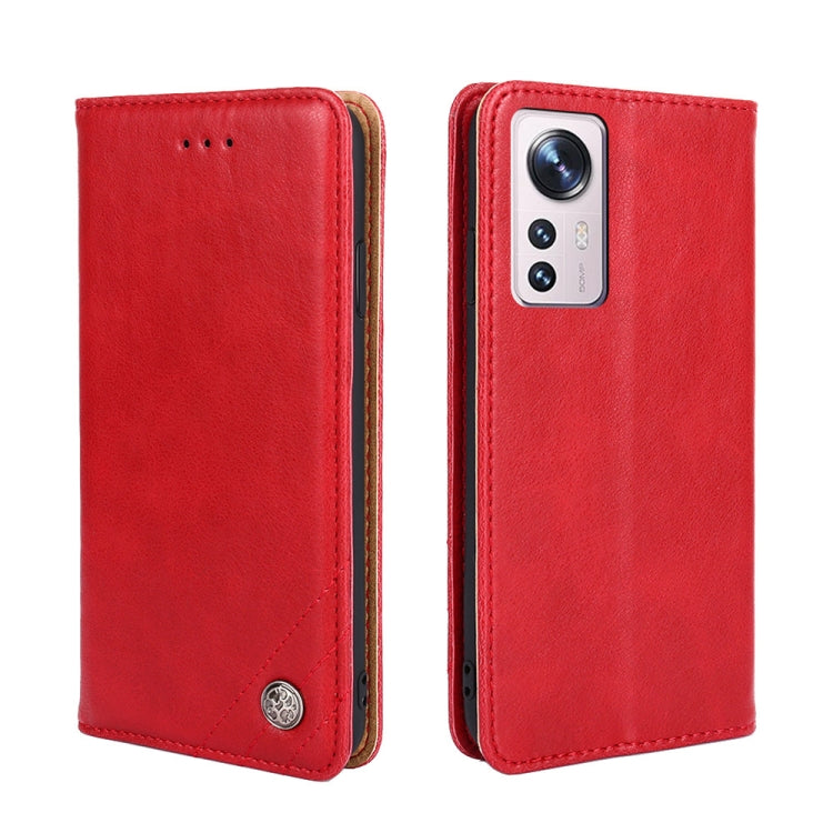 For Xiaomi 12 Non-Magnetic Retro Texture Leather Phone Case
