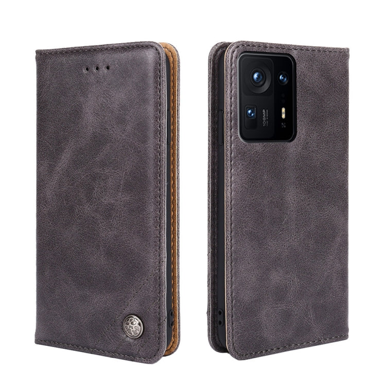 For Xiaomi Mi Mix 4 Non-Magnetic Retro Texture Leather Phone Case