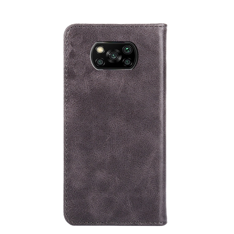 For Xiaomi Poco X3 Non-Magnetic Retro Texture Leather Phone Case