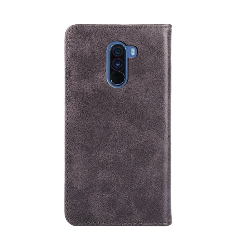 For Xiaomi Pocophone F1 Non-Magnetic Retro Texture Leather Phone Case
