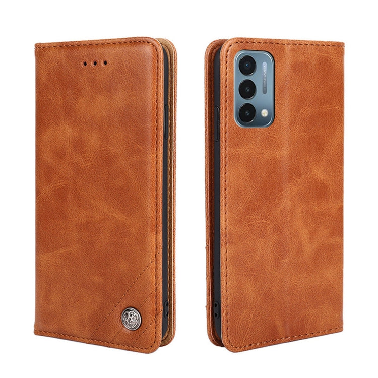 For OnePlus Nord N200 5G Non-Magnetic Retro Texture Horizontal Flip Leather Case with Holder & Card Slots & Wallet