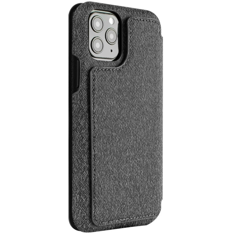 For iPhone 11 Pro Max IMAK Removable Horizontal Flip Denim Canvas + PC + Magnetic Stripe Case with Card Slot(Smoke Gray)