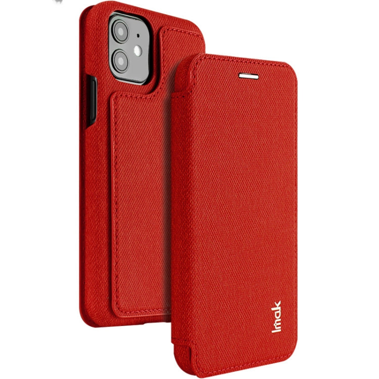For iPhone 11 IMAK Removable Horizontal Flip Denim Canvas + PC + Magnetic Stripe Case with Card Slot