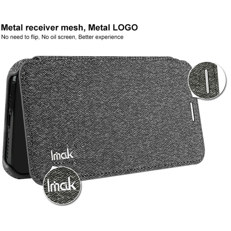 For iPhone 11 IMAK Removable Horizontal Flip Denim Canvas + PC + Magnetic Stripe Case with Card Slot