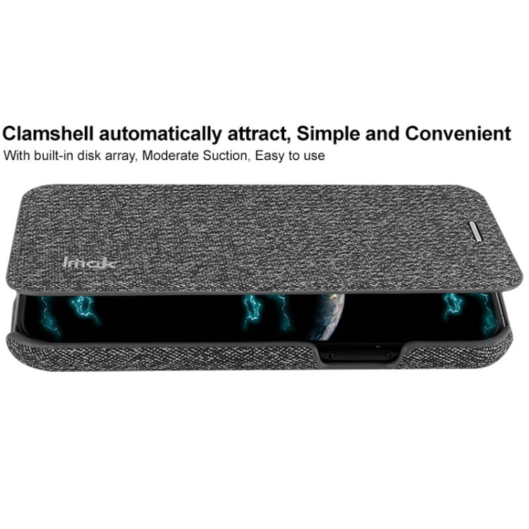 For iPhone 11 IMAK Removable Horizontal Flip Denim Canvas + PC + Magnetic Stripe Case with Card Slot