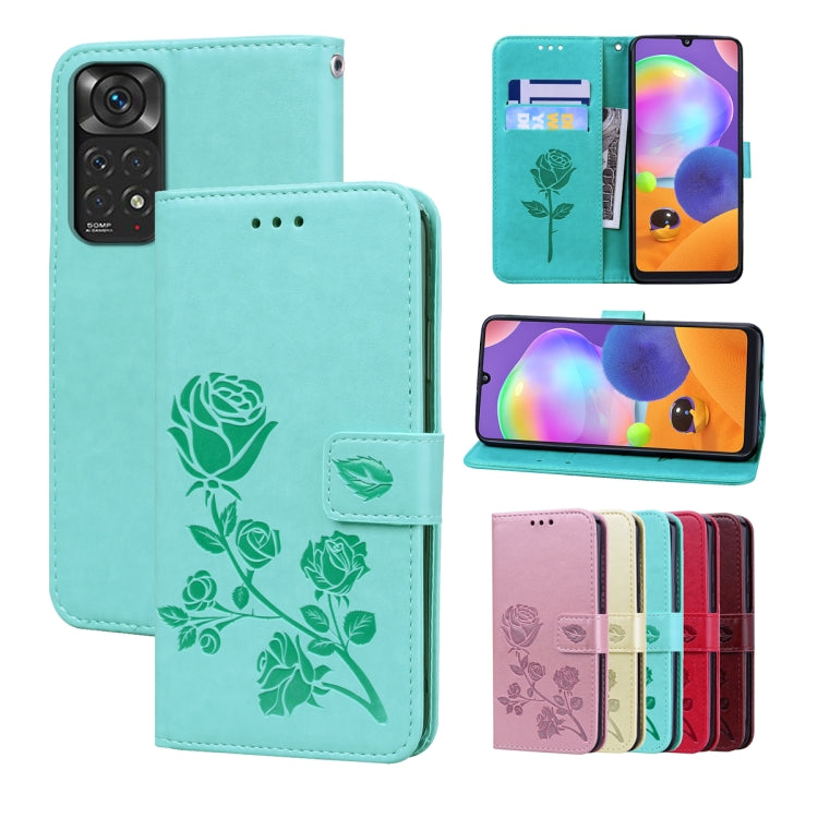 For Redmi Note 11 Global Version / Note 11S 4G Global Version Rose Embossed Leather Phone Case