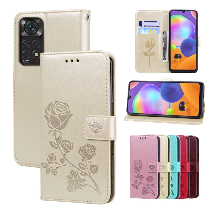 For Redmi Note 11 Global Version / Note 11S 4G Global Version Rose Embossed Leather Phone Case