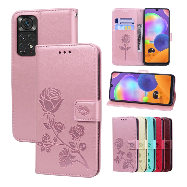 For Redmi Note 11 Global Version / Note 11S 4G Global Version Rose Embossed Leather Phone Case