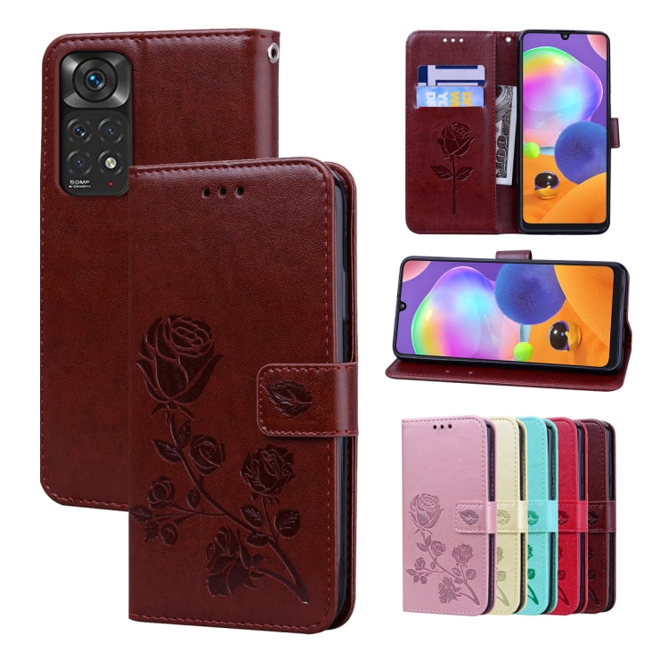 For Redmi Note 11 Global Version / Note 11S 4G Global Version Rose Embossed Leather Phone Case