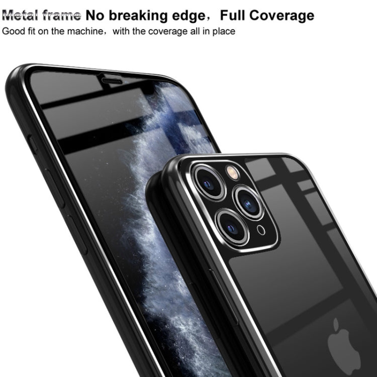 For iPhone 11 Pro Max IMAK Metal Frame Full Screen Tempered Glass Film Screen Film + Back Film
