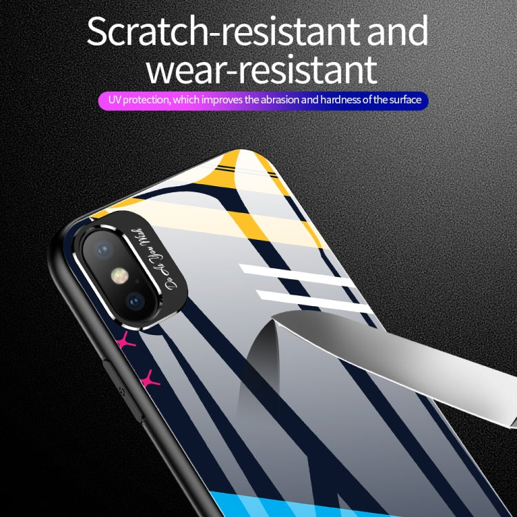 For iPhone XR Shockproof Full Coverage Colorful Glass Mirror Protective Case