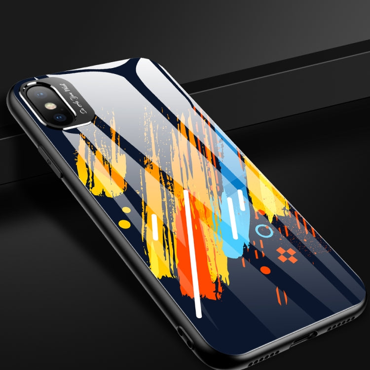 For iPhone XR Shockproof Full Coverage Colorful Glass Mirror Protective Case