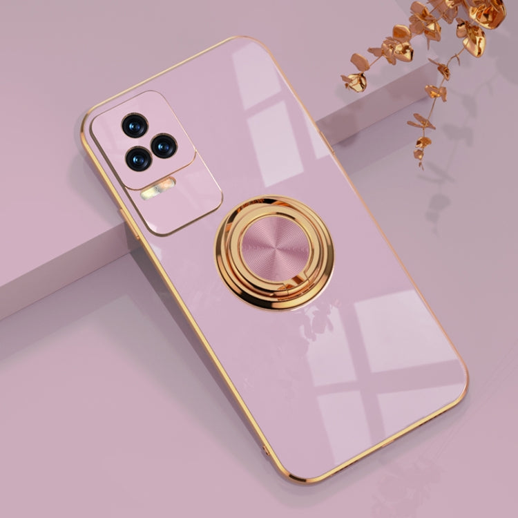 For Xiaomi Redmi K50 / K50 Pro 6D Electroplating Full Coverage Silicone Phone Case with Magnetic Ring Holder