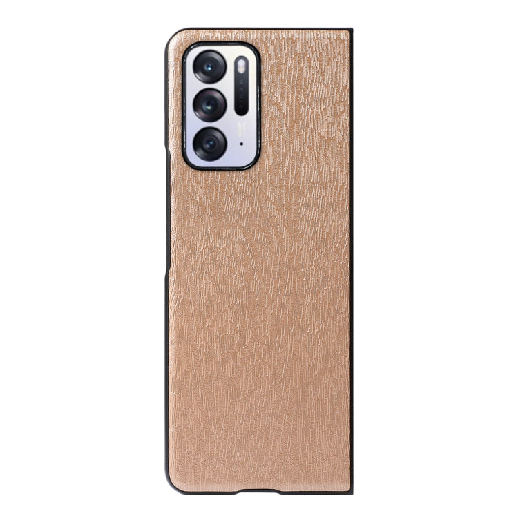 For OPPO Find N Wood Texture PU Phone Case