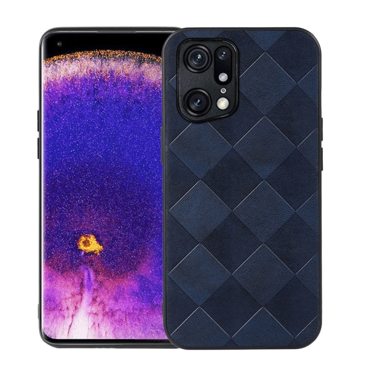 For OPPO Find X5 Pro Weave Plaid PU Phone Case