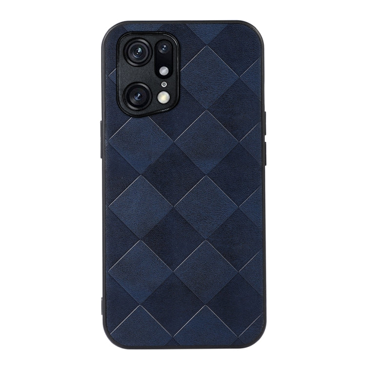 For OPPO Find X5 Pro Weave Plaid PU Phone Case