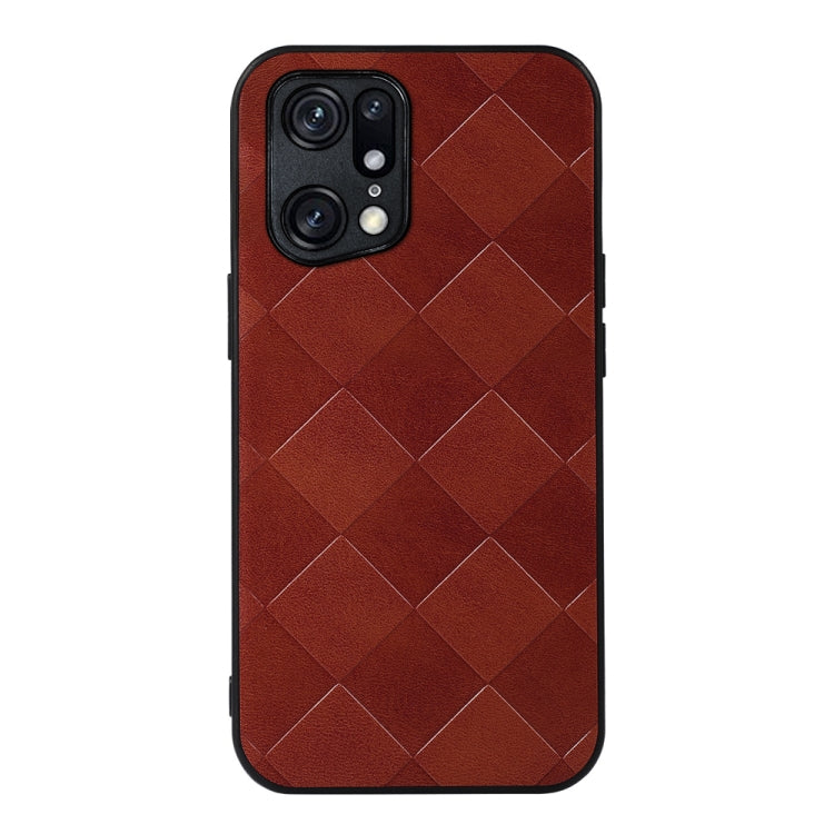 For OPPO Find X5 Pro Weave Plaid PU Phone Case
