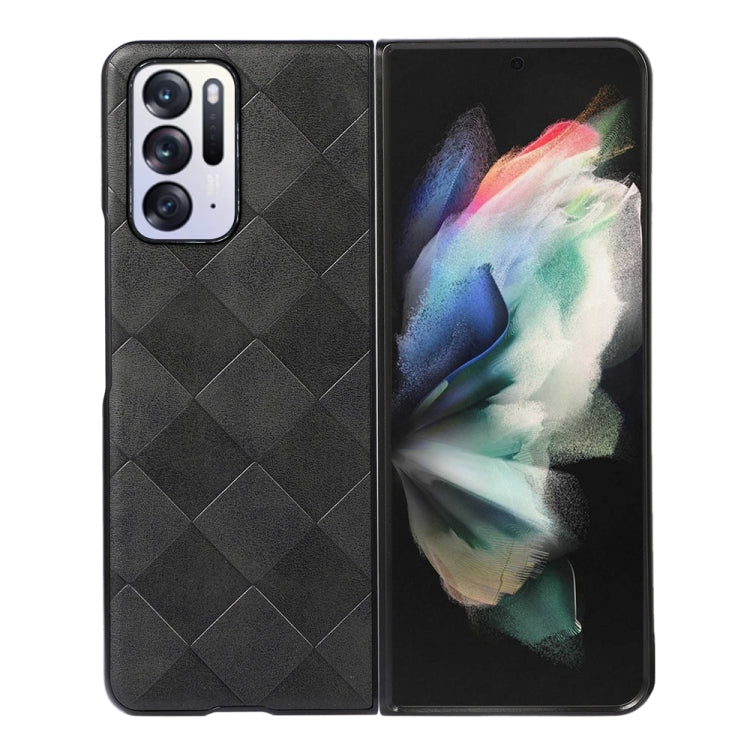 For OPPO Find N Weave Plaid PU Phone Case