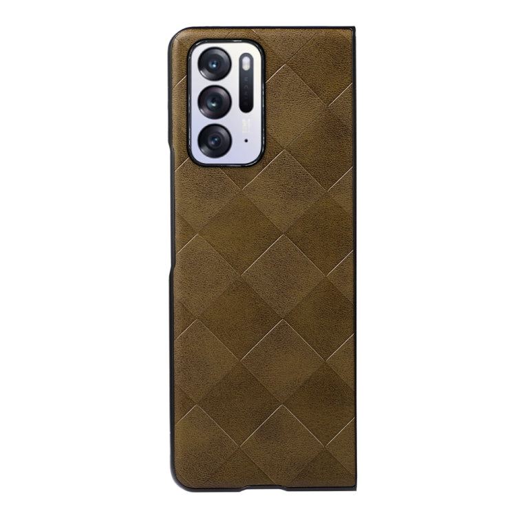 For OPPO Find N Weave Plaid PU Phone Case