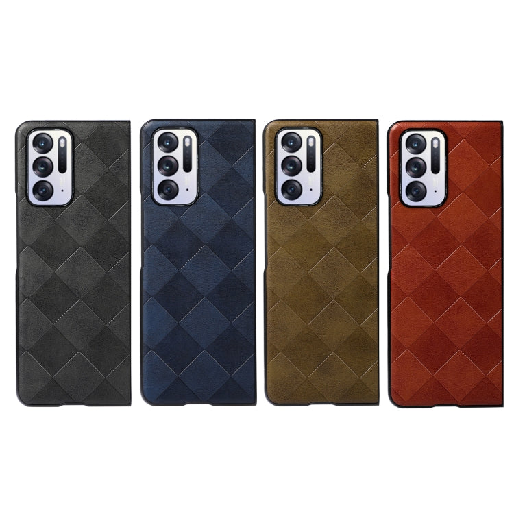 For OPPO Find N Weave Plaid PU Phone Case