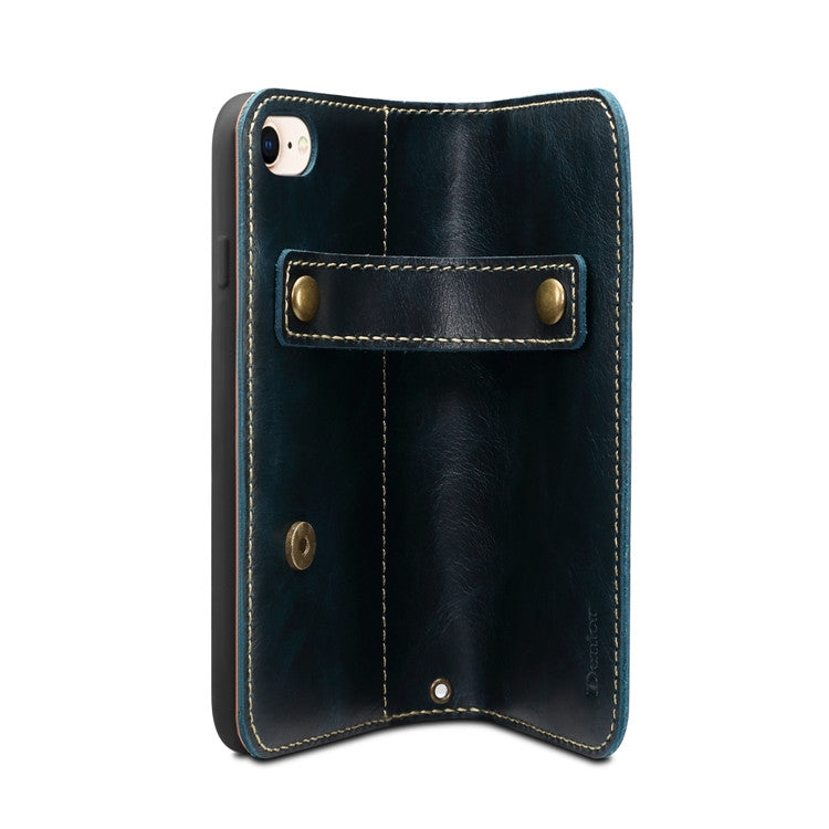 For iPhone 7 / 8 Denior Oil Wax Cowhide DK Magnetic Button Horizontal Flip Leather Case with Holder & Card Slots & Wallet