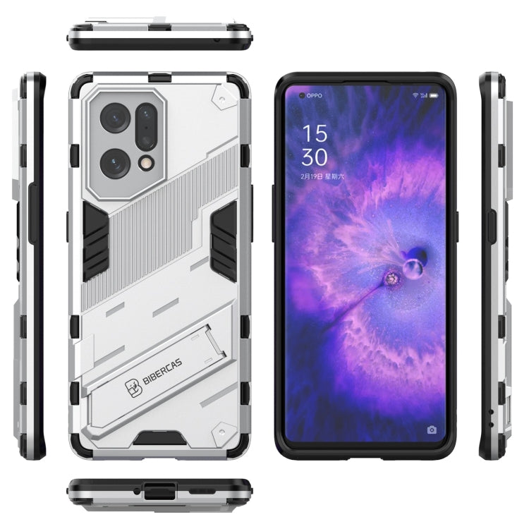 For OPPO Find X5 Punk Armor 2 in 1 PC + TPU Shockproof Phone Case with Invisible Holder