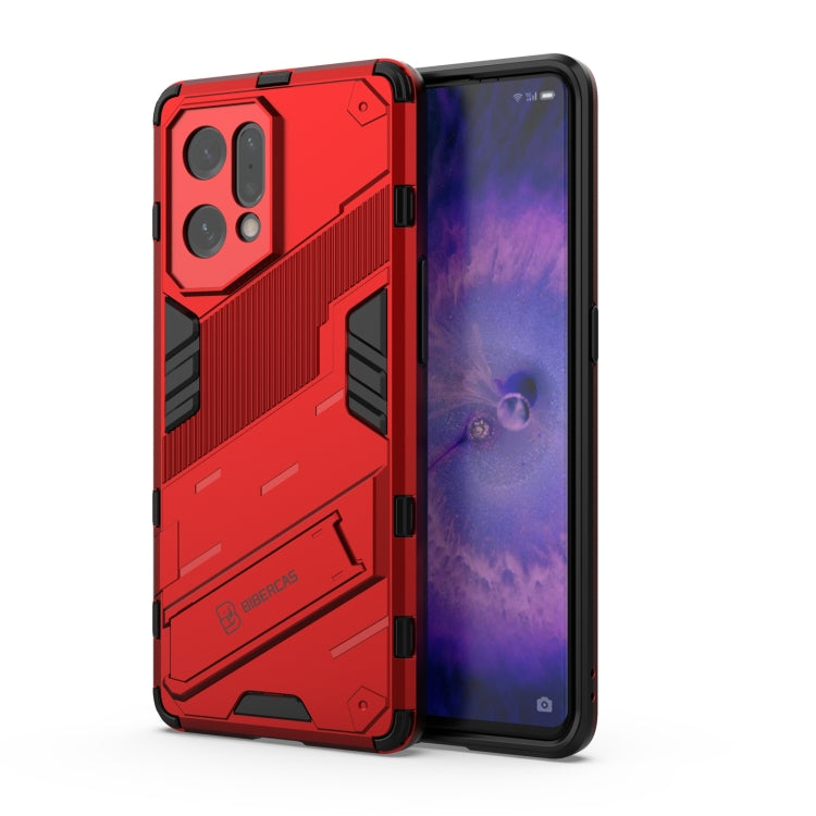For OPPO Find X5 Punk Armor 2 in 1 PC + TPU Shockproof Phone Case with Invisible Holder