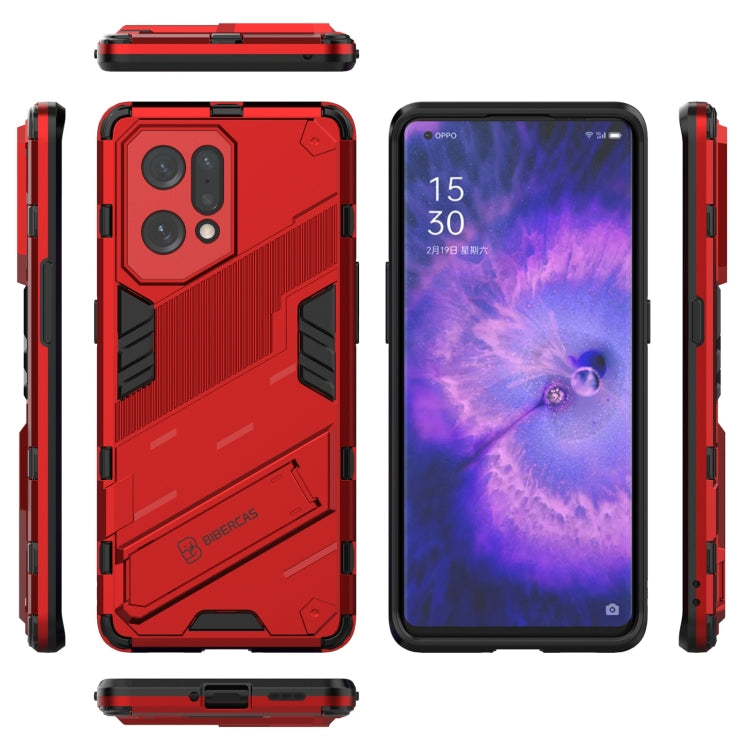 For OPPO Find X5 Punk Armor 2 in 1 PC + TPU Shockproof Phone Case with Invisible Holder