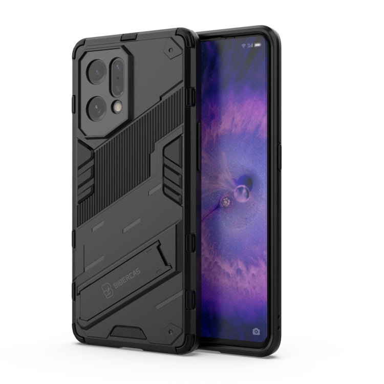 For OPPO Find X5 Punk Armor 2 in 1 PC + TPU Shockproof Phone Case with Invisible Holder