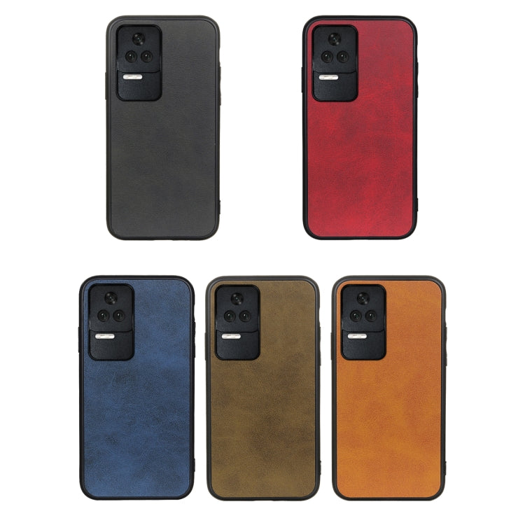 For Xiaomi Redmi K40S 5G Two-color Cowhide Texture PU Shockproof Phone Case