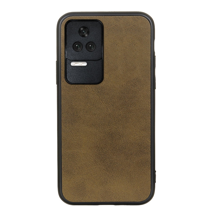 For Xiaomi Redmi K40S 5G Two-color Cowhide Texture PU Shockproof Phone Case
