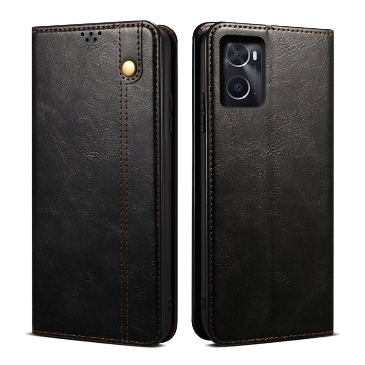 For OPPO A96 5G / Reno7 Z 5G Oil Wax Crazy Horse Texture Leather Phone Case