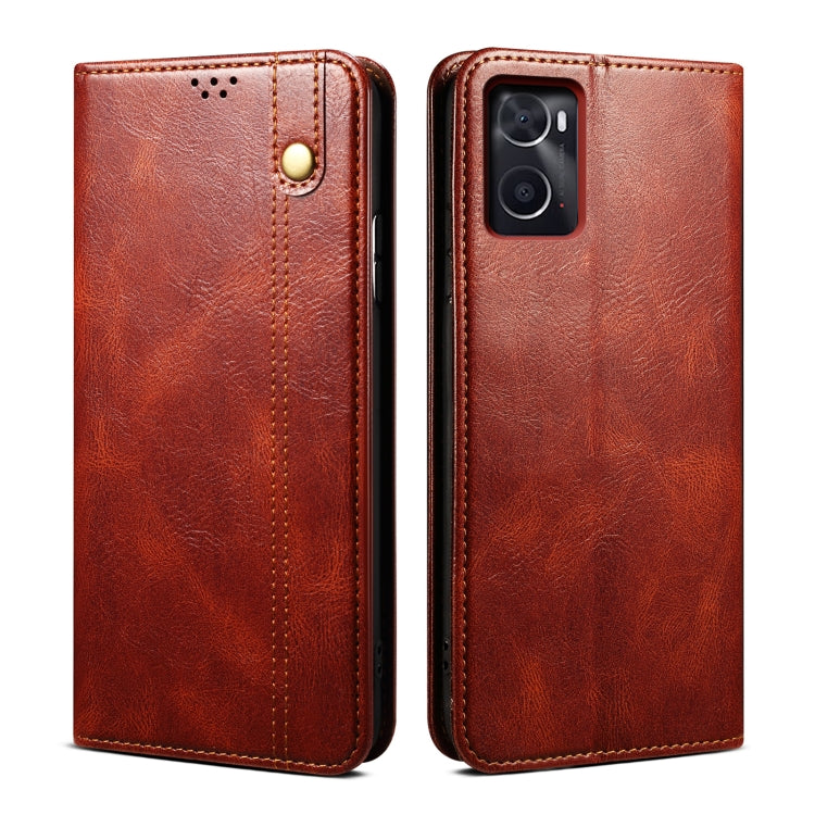 For OPPO A96 5G / Reno7 Z 5G Oil Wax Crazy Horse Texture Leather Phone Case