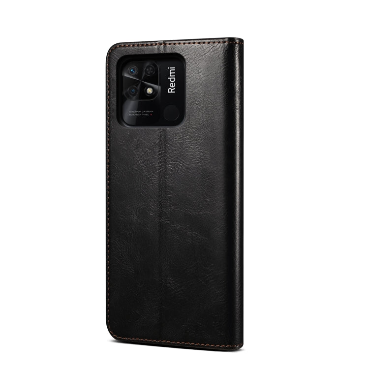 For Xiaomi Redmi 10C Oil Wax Crazy Horse Texture Leather Phone Case