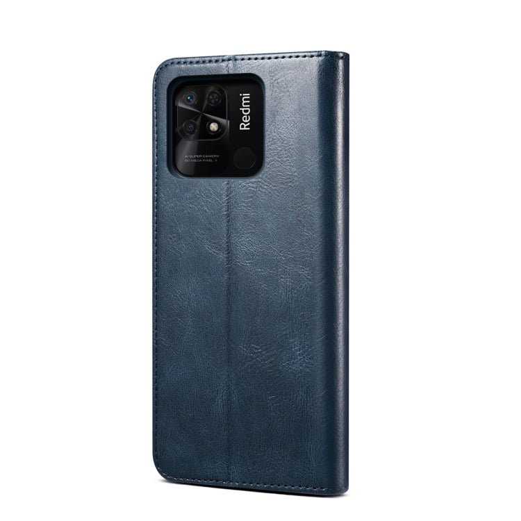 For Xiaomi Redmi 10C Oil Wax Crazy Horse Texture Leather Phone Case