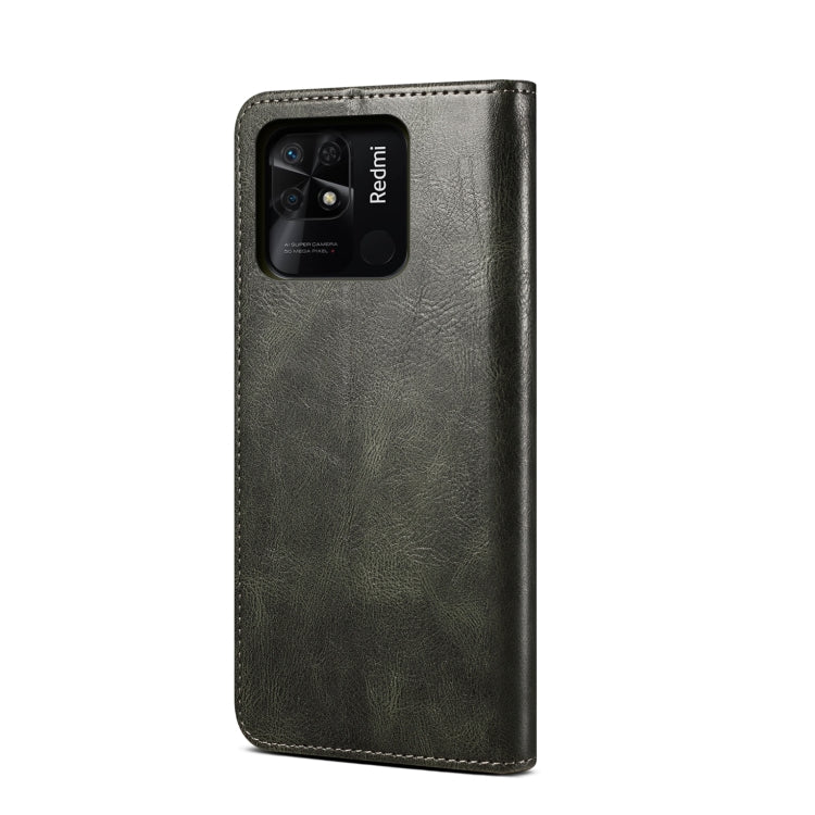 For Xiaomi Redmi 10C Oil Wax Crazy Horse Texture Leather Phone Case