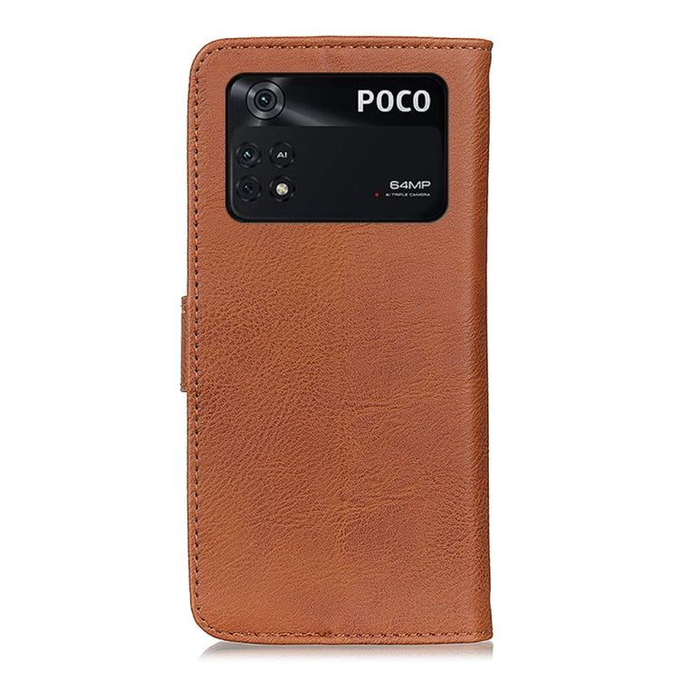 For Xiaomi Poco M4 Pro 4G KHAZNEH Cowhide Texture Horizontal Flip Leather Phone Case