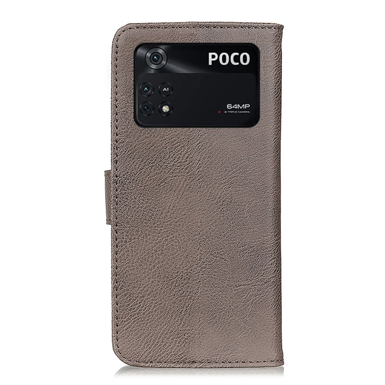 For Xiaomi Poco M4 Pro 4G KHAZNEH Cowhide Texture Horizontal Flip Leather Phone Case