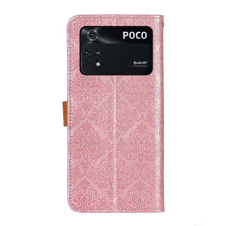 For Xiaomi Poco M4 Pro 4G European Floral Embossed Leather Phone Case