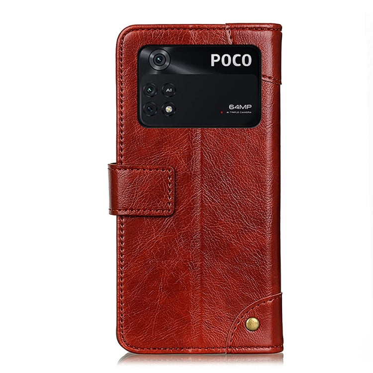 For Xiaomi Poco M4 Pro 4G Copper Buckle Nappa Texture Horizontal Flip Leather Phone Case with Holder & Card Slots & Wallet