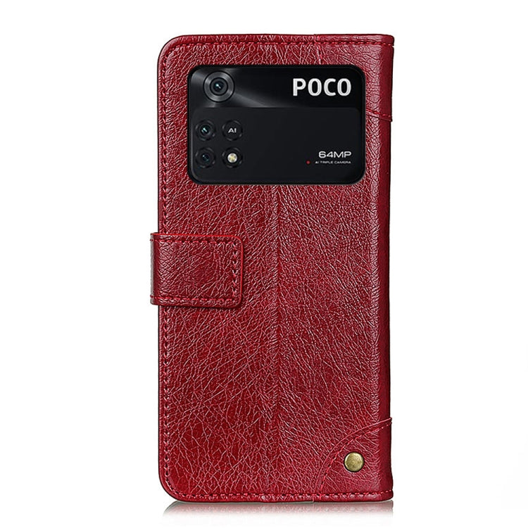 For Xiaomi Poco M4 Pro 4G Copper Buckle Nappa Texture Horizontal Flip Leather Phone Case with Holder & Card Slots & Wallet