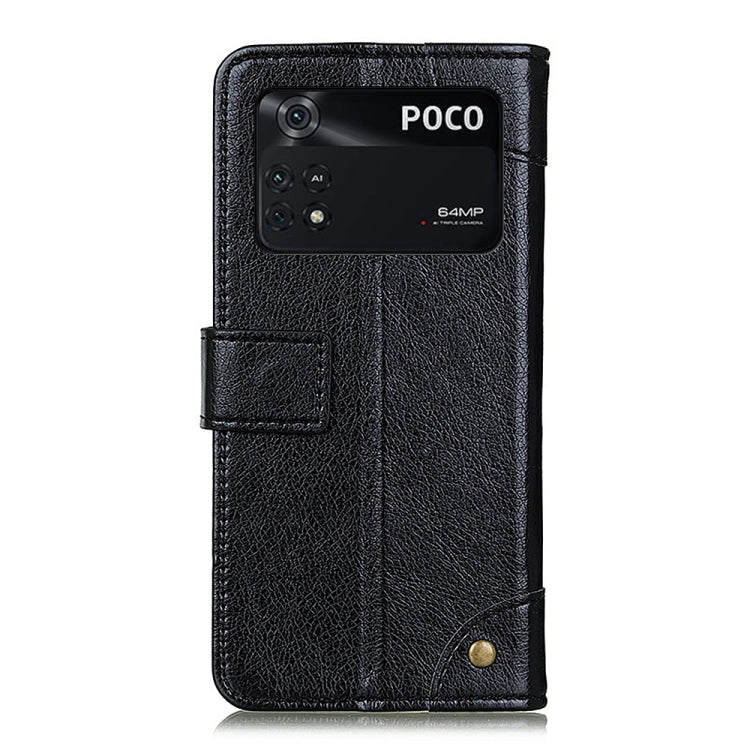 For Xiaomi Poco M4 Pro 4G Copper Buckle Nappa Texture Horizontal Flip Leather Phone Case with Holder & Card Slots & Wallet