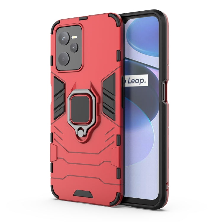 For Realme C35 Shockproof PC + TPU Protective Phone Case with Magnetic Ring Holder
