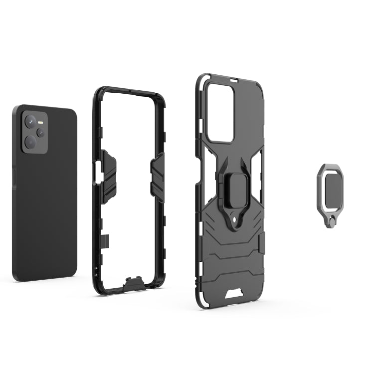 For Realme C35 Shockproof PC + TPU Protective Phone Case with Magnetic Ring Holder