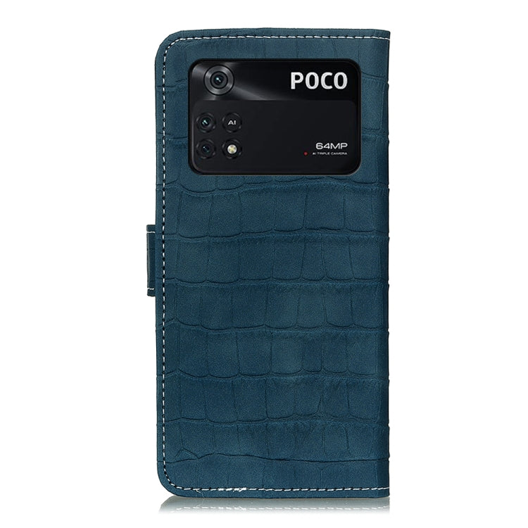 For Xiaomi Poco M4 Pro 4G Magnetic Crocodile Texture Horizontal Flip Leather Phone Case