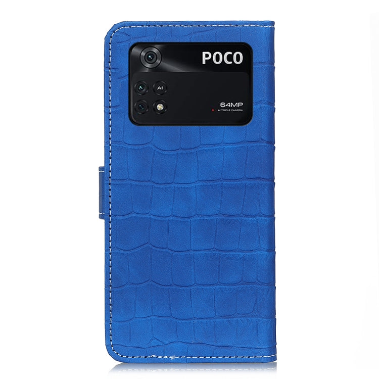 For Xiaomi Poco M4 Pro 4G Magnetic Crocodile Texture Horizontal Flip Leather Phone Case