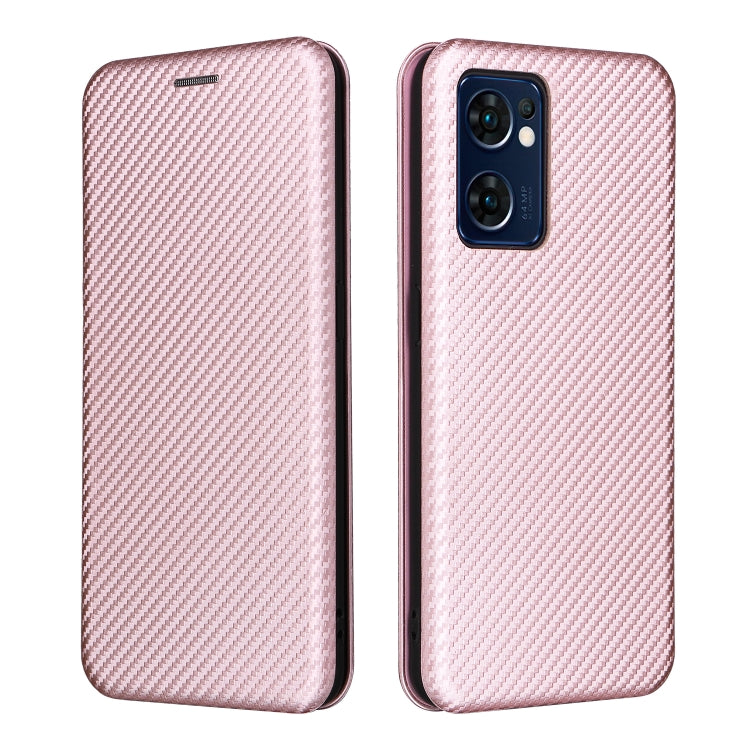 For OPPO Find X5 Lite Carbon Fiber Texture Leather Phone Case
