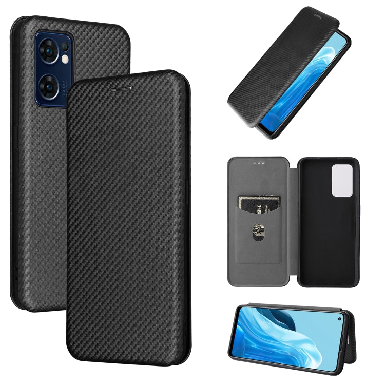 For OPPO Find X5 Lite Carbon Fiber Texture Leather Phone Case