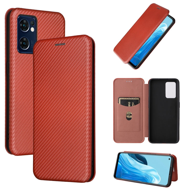 For OPPO Find X5 Lite Carbon Fiber Texture Leather Phone Case